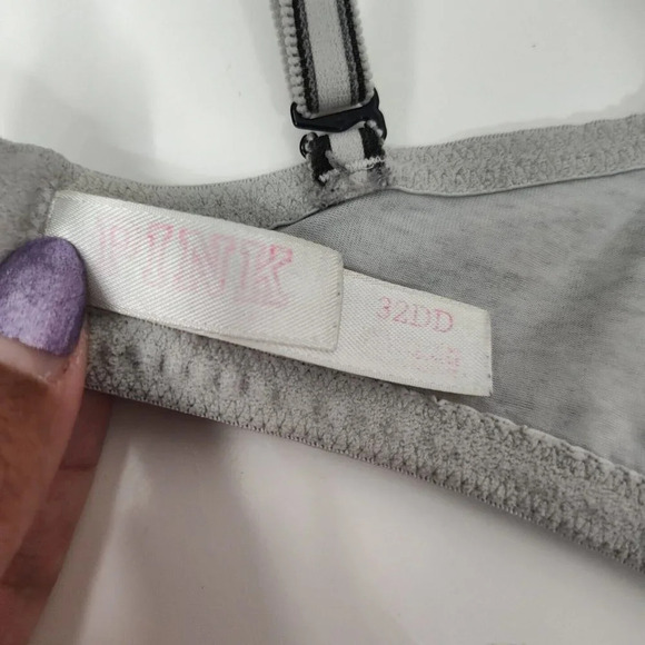 Victorias Secret Where Everywhere Push Up Pigeonnant Bra Gray Size 32DD FLAW - Picture 4 of 7